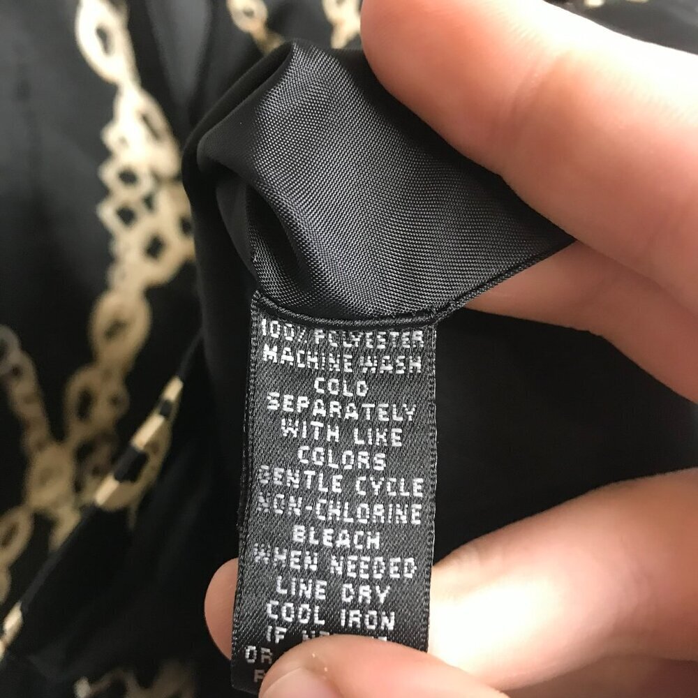 MSK Black Chain Print Button Front V-Neck Blazer Size 14 G23 - Picture 3 of 6